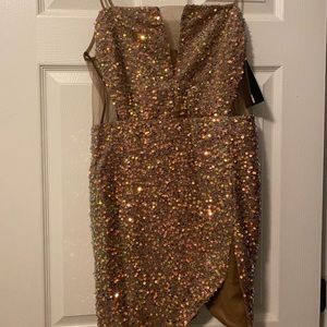 Fashion nova prom/formal dress size 1X dazzling sequins mini dress